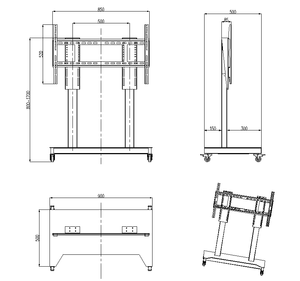 Soporte de TV Motorizado de Metal con Altura Ajustable, Carro de TV Rodante de Alta Resistencia con Ruedas, Control Remoto, Carrito de TV Móvil - Product Image 4