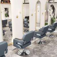 Fauteuils de barbier modernes en cuir doré, hydrauliques, inclinables, design ergonomique, rotation à 360 degrés, hauteur réglable, salon de beauté
