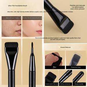 Brocha Plana de Maquillaje de Una Sola Pieza, Fibra Sintética, Ligera, para Base Líquida, Brocha para Maquillaje Facial, Herramienta de Venta al Por Mayor OEM - Product Image 3