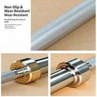 Barre d'haltères en acier robuste pour usage domestique et commercial, avec poignée antidérapante, design portable, longueur réglable de 1,2 m à 2,2 m, 2 roulements