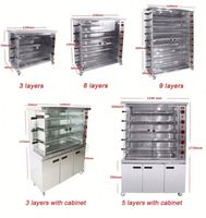 Kit de rôtissoire en acier inoxydable à 3/6/5/9 niveaux pour restaurant, traiteur, four à gaz, rôtissoire à gaz pour poulet