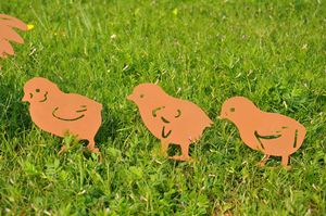 Juego de 4 Estacas de Hierro Fundido para Jardín con Forma de Gallina, Estilo Vintage, Acabado Brillante, Resistentes a la Intemperie, Decoración de Jardín con Animales de Granja - Product Image 2