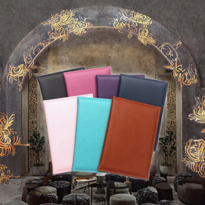 Funda de Pasaporte de Cuero PU de Color Sólido con Logotipo Personalizado, con Porta Tarjetas de Crédito y sin Cierre, para Viajes - Product Image 3