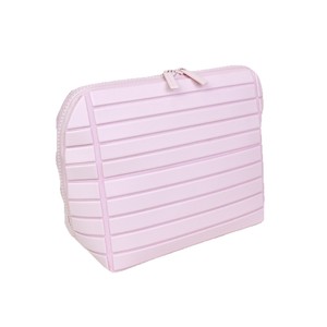 Grande trousse de toilette rayée en PU, imperméable, avec fermeture éclair, pour voyage et maquillage - Product Image 5