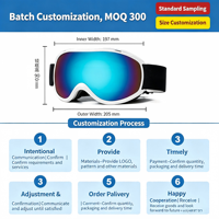 Masque de ski sphérique UV400 à double lentille, anti-buée, coupe-vent, résistant aux chocs, compatible OTG, lunettes de sport pour la neige, logo personnalisé OEM