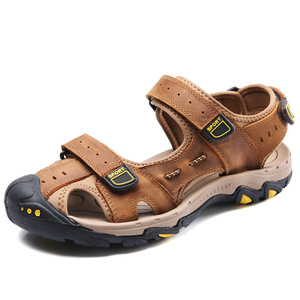 Sandales de plage en caoutchouc pour hommes, sports d'extérieur, bout fermé, cuir de vachette, OEM, pour hommes - Product Image 2