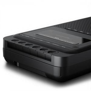 Reproductor de Casetes Portátil Retro Negro Multifunción con Formato de Caja de Zapatos, Reproductor de MP3, USB y Grabador de Casetes - Product Image 1