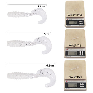 ชุดเหยื่อตกปลาซิลิโคนแบบหนอน Xy-442 ขนาด 3.8 ซม. 5 ซม. 6.5 ซม. หางงอ สำหรับตกปลาแบส เหยื่อตกปลาแบบติดก้น - Product Image 1