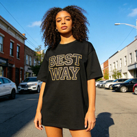 Camisetas de Moda para Mujer, Personalizadas con Estampado de Diamantes de Imitación, de Algodón Grueso y Suave, con Hombros Caídos, Estilo Hip Hop, con Logotipo, Ecológicas, con Etiqueta
