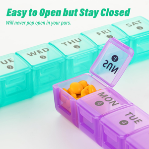 Portable Multicolor 28 Compartment <b>7</b> Day Pill Organizer Medicine Box for Travel 4 Time a Day Drug <b>Tablet</b> Pill Cases - Product Image 3