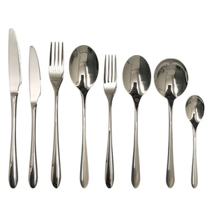 Promotional Tableware Flatware Set for Wedding Parties Metal Mirror Customized Cutlery 304 Stainless Steel Dinnerware Set