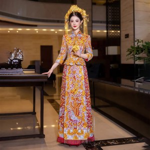 S0863Y 2026 Nuovo Abito da Sposa Cinese Tradizionale con Drago e Fenice Dorati, Vestito Xiuhe <span class=keywords><strong>per</strong></span> Banchetti - Product Image 6