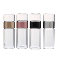 Bouteille en verre Rowey 2-en-1 avec infuseur à thé, sans BPA, en verre borosilicate de haute qualité, idéale pour un cadeau