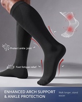 Chaussettes de compression en bambou, hauteur genou, respirantes, soutien gradué, soulagement des gonflements et de la douleur, pour la course et les voyages