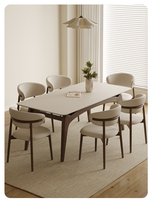 Ensemble de table à manger en bois massif moderne au design nordique avec pour restaurant ou salle à manger à la maison