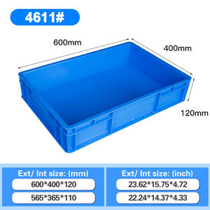 Caisse en plastique empilable LEADLOONG EU4611 400*600*120MM, rectangulaire, grille, couleur personnalisée, boîte solide pour la logistique, boîtes de rangement, bacs - Product Image 2