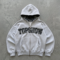 Sweat-shirt à capuche unisexe personnalisé, coupe ample, délavé à l'acide, brodé, style streetwear, pour homme, vente en gros