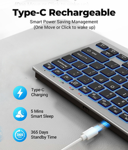 JOMAA New 2.4G Dual Mode RGB Backlit Wireless <b>Keyboard</b> With USB Type-C Rechargeable <b>Keyboard</b> for PC/Laptop/<b>Tablet</b> Backlit Keyboa - Product Image 4