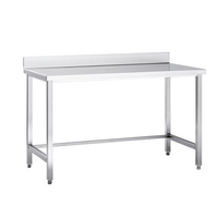 Table de travail robuste en acier inoxydable, plan de préparation pour cuisine commerciale, double étagère, station de lavage multifonctionnelle