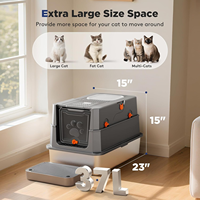 Bac à litière pour chat en acier inoxydable XL, à parois hautes, en métal, facile à nettoyer, pour le marché européen, fabrication OEM