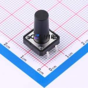 TS1218CJ 250gf 009 Tactile Switch Through hole Component (THT)-4P,12x12mm Switch Single Pole Single Throw 2.5N Through Hole 12mm - Product Image 1