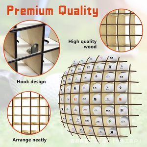 Estante de Almacenamiento de Pelotas de Golf de Madera, Esférico, para Montar en la Pared, 8 Niveles, Multifuncional, Soporte de Exhibición - Product Image 4