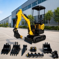 Mini-excavatrice durable EURO 5 de 1,5 tonne avec moteur Kubota, livraison rapide, idéale pour les travaux agricoles, de jardinage et de terrassement.