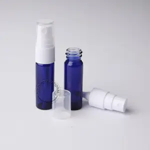 Vente en gros Verre vide 5ml 8ml Vaporisateur de parfum bleu avec atomiseur en plastique Petit récipient cosmétique Logo personnalisé
