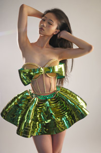 Ensemble 2 pièces sexy avec haut à sequins et nœud épaules dénudées, <span class=keywords><strong>jupe</strong></span> bouffante, tenue de festival, robe de club pour <span class=keywords><strong>femme</strong></span>, costume de danseuse Gogo pour fête de <span class=keywords><strong>carnaval</strong></span> - Product Image 5