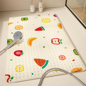 Tapis antidérapant pour salle de bain, motif rectangulaire de dessin animé, tapis de bain en PVC imperméable avec ventouses pour enfants et adultes - Product Image 1