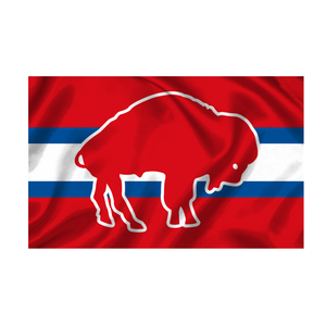 Drapeau <span class=keywords><strong>NFL</strong></span> personnalisé à double impression 1 couche 3x5 pieds, livraison rapide, avec motif ancien pour les Buffalo Bills, pour utilisation en assurance automobile - Product Image 1