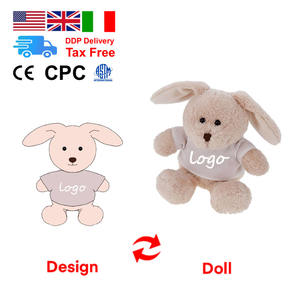 Özel Logo peluş tavşan tavşan oyuncak yumuşak doldurulmuş hayvan PP dolum tasarımı ile kendi altın üreticisi - Product Image 2