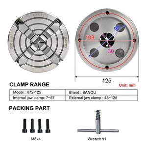 4 hàm <span class=keywords><strong>Chuck</strong></span> 125 Mét sanou kim loại máy tiện <span class=keywords><strong>Chuck</strong></span> K72-125 loại độc lập Scroll <span class=keywords><strong>Chuck</strong></span> cho mini <span class=keywords><strong>Lathe</strong></span> wm210v - Product Image 2
