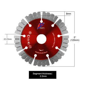 Лезвие для пилы из нержавеющей стали, для горячего прессования, сегментированный алмаз для резки бетона, настраиваемый диск для дерева и гранита, 125 мм, 6 1/2 дюйма - Product Image 2