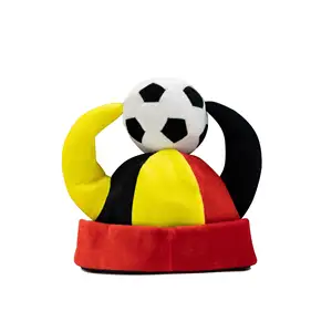 Cappello di velluto per appassionati di calcio da 2024 Euro con bandiera con bandiera per Fan, cappello di carnevale