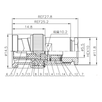 Conjunto de cinco piezas de 50 ohmios de suministro del fabricante de la marca, tipo de montaje, conector coaxial macho BNC para cable RG58