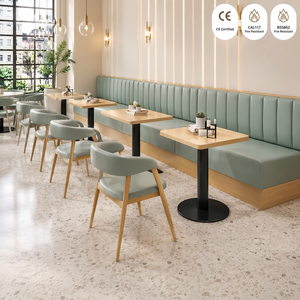 Ensemble de mobilier de restaurant sur mesure : banquette, table à manger et chaises pour café, salon de thé, hôtel - Product Image 1