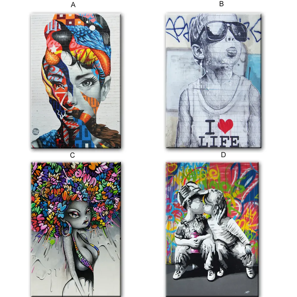 Moderne Street Art Wand Bilder Für wohnzimmer Graffiti Kunst kunden waschbar leinwand kunstdrucke dropship