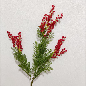 Nouveau design fait à la main fleur d'<span class=keywords><strong>albizia</strong></span> artificielle 3 branches soie mariage décoratif moderne nouvel an chinois retour à l'école - Product Image 1