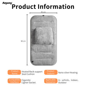 Anjuny, recién llegado, cojín de asiento con soporte trasero para calefacción de coche, cubierta de asiento de coche lavable, accesorios interiores de coche de <span class=keywords><strong>invierno</strong></span> - Product Image 2