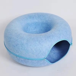 Tunnel pour chat en forme de donut pliable à double couche pour toutes les saisons, tunnel pour chat circulaire, lit tunnel pour chat, nid pour chat - Product Image 6