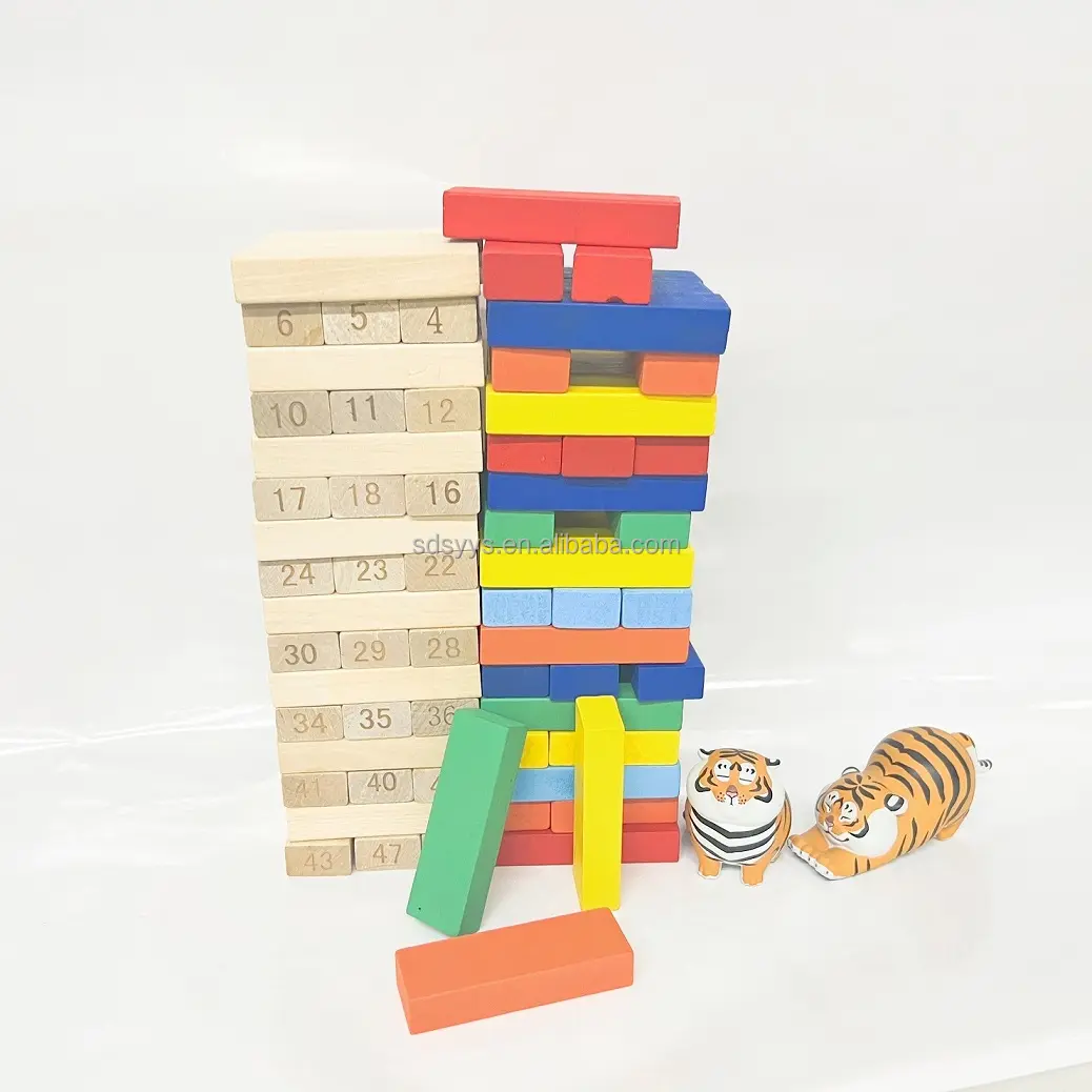 Legno colorato impilamento giochi da tavolo blocchi di costruzione legno bilanciamento blocchi Set regalo per i bambini
