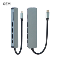 Pengisi daya perjalanan cepat QC3.0, profesional Output 100W Workhub 7-in-1 port tipe-c paduan aluminium multi-perlindungan untuk penggunaan sepanjang hari