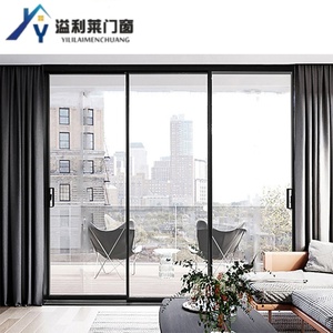 <span class=keywords><strong>Porta</strong></span> <span class=keywords><strong>Scorrevole</strong></span> Doppia in Lega di Alluminio con Isolamento Termico e Acustico, Vetro Basso Emissivo, Stile Americano, per Interni, Giardini, Supermercati e Uso Esterno - Product Image 2