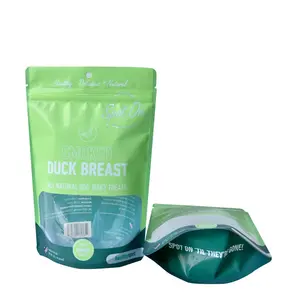 Imballaggio personalizzato eco-friendly riciclabile petto d'anatra Stand Up sacchetto di carne secca imballaggio sacchetto di plastica