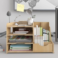 Accessoires de bureau en bambou Rangement en bambou Organisateur de bureau en bois Bac à lettres Porte-documents Bureau Organisateur de rangement