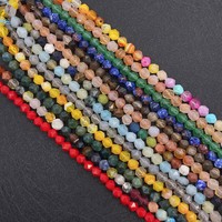 Cuentas de Piedras Preciosas Naturales Facetadas en Forma de Estrella para Joyería DIY, Diferentes Materiales/Tamaños/Colores a Elegir, Longitud Aprox. 38cm 1592865