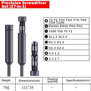 27 in 1 Hidden Storage Pen Type <b>Screwdriver</b> <b>Bit</b> <b>Set</b> Mini Portable Diy Grade Phone Electronic Repair Phone Computer Watch Repair - Product Image 3
