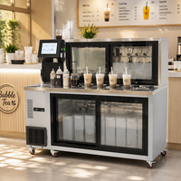 Machine à thé au lait à bulles automatique intelligente Lehehe ZS-P40 avec écran tactile LCD de 10,1 pouces, armoire réfrigérée, sans congélation