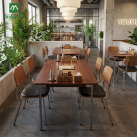 Nouvelle arrivée, table et chaises de café en bois et métal, style moderne minimaliste, écologique, robuste et durable, pour restaurants commerciaux, cafés